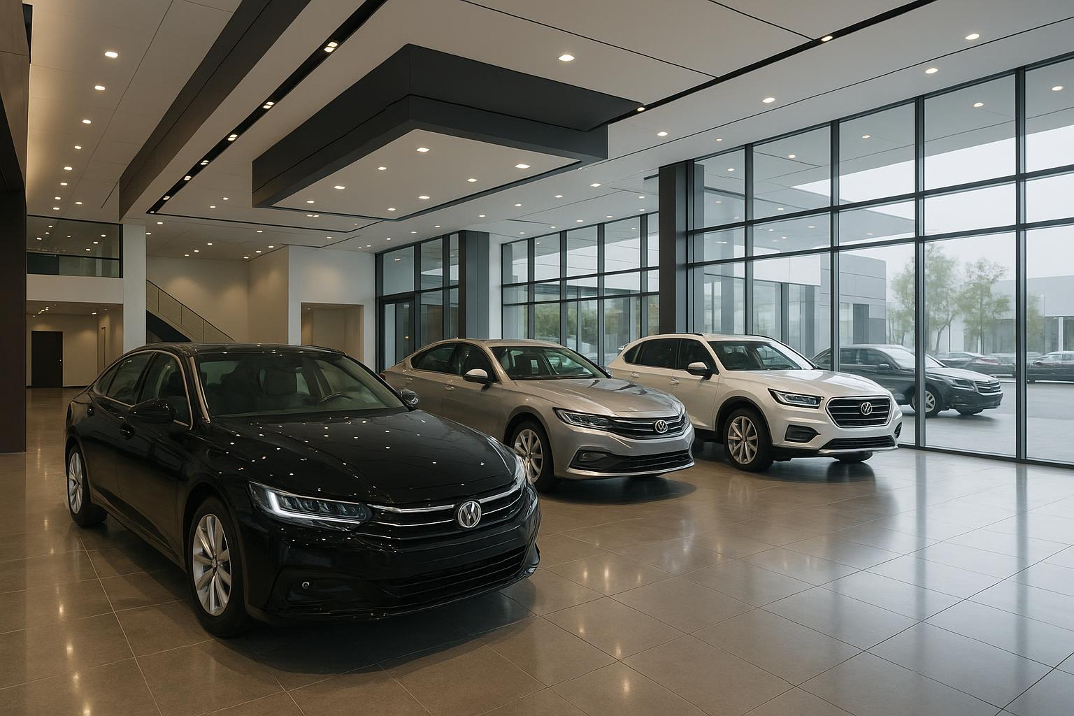 Modern automotive dealership showroom
